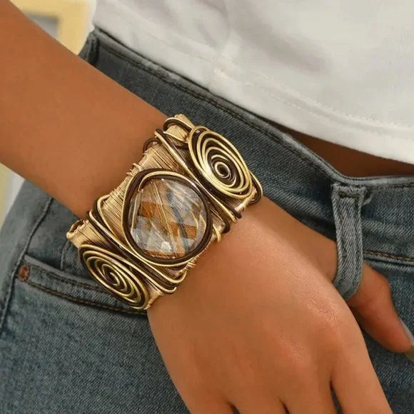 Spiral Threaded Inlay Bracelet Versatile. - Picture 6 of 7